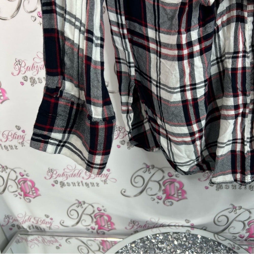 Eliane rose dress or long top plaid Chic Plaid Button-Down Shirt for Women - Picture 9 of 15